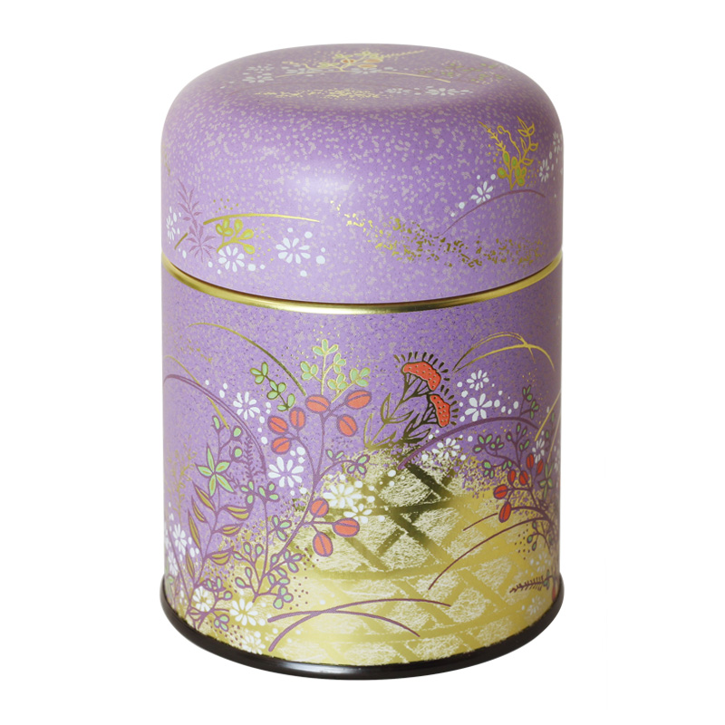 アール缶 花紬〈ムラサキ〉150g